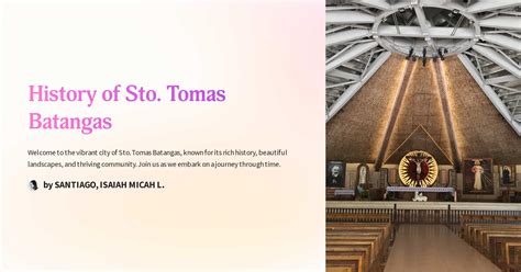 Sto. Tomas, Batangas History .